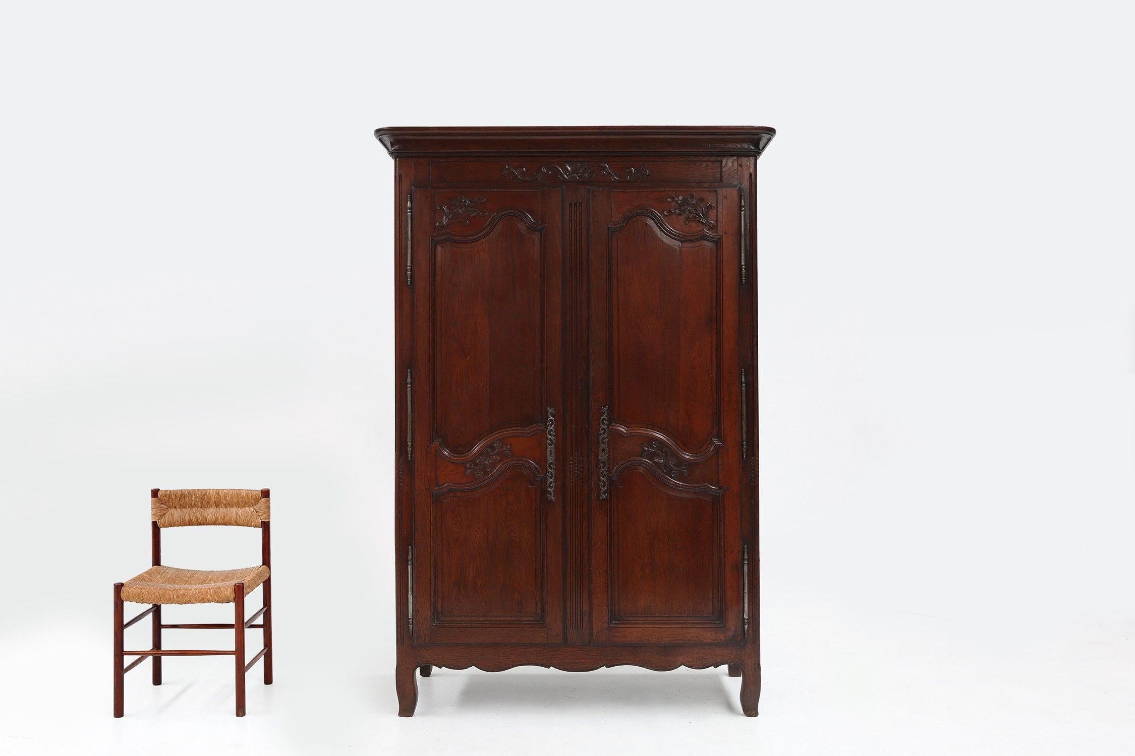 Large French antique carved bridal Armoire in Louis XVI style, ca. 1850thumbnail